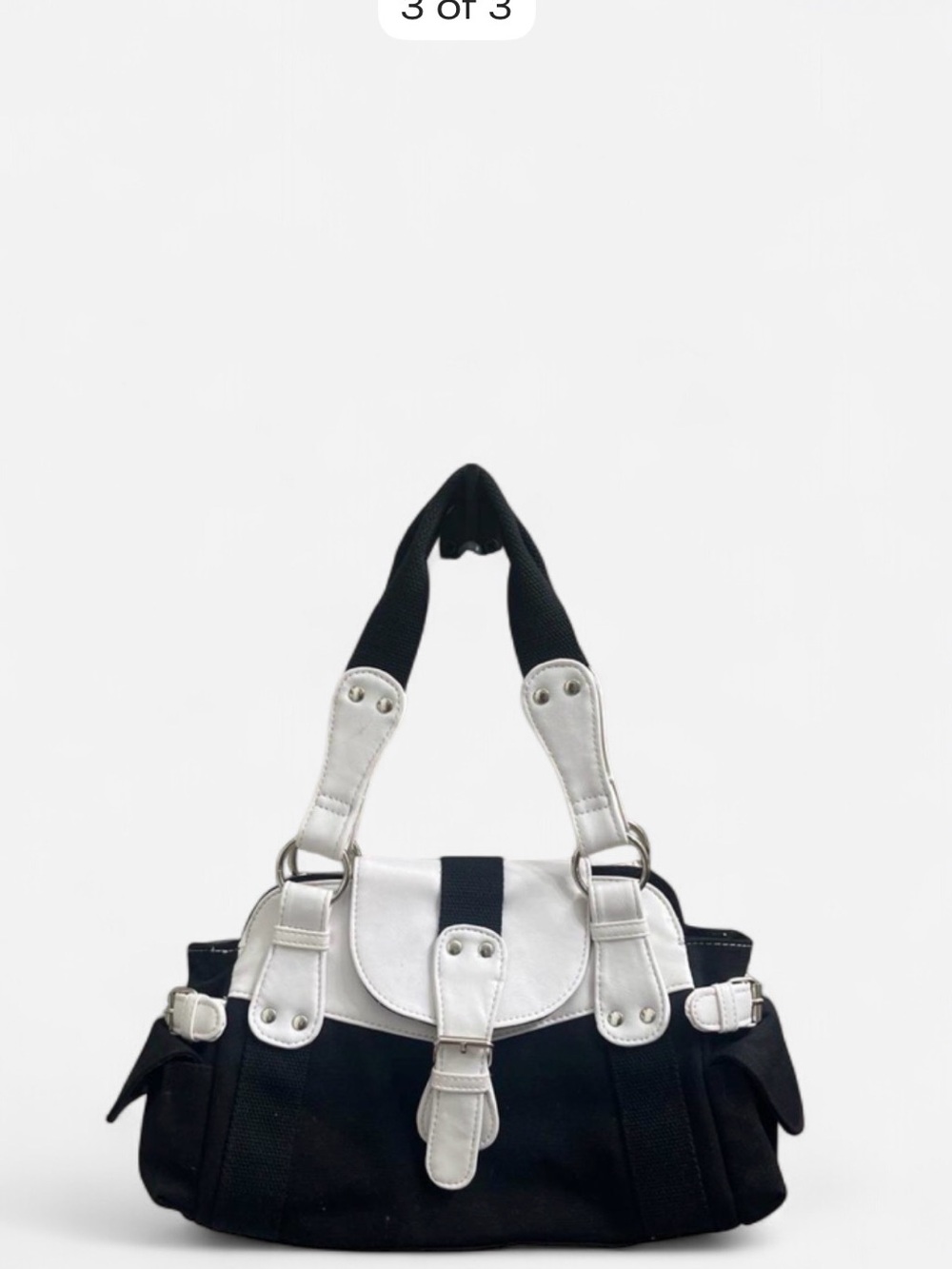 Black and Silver Women's Shoulder Bag
